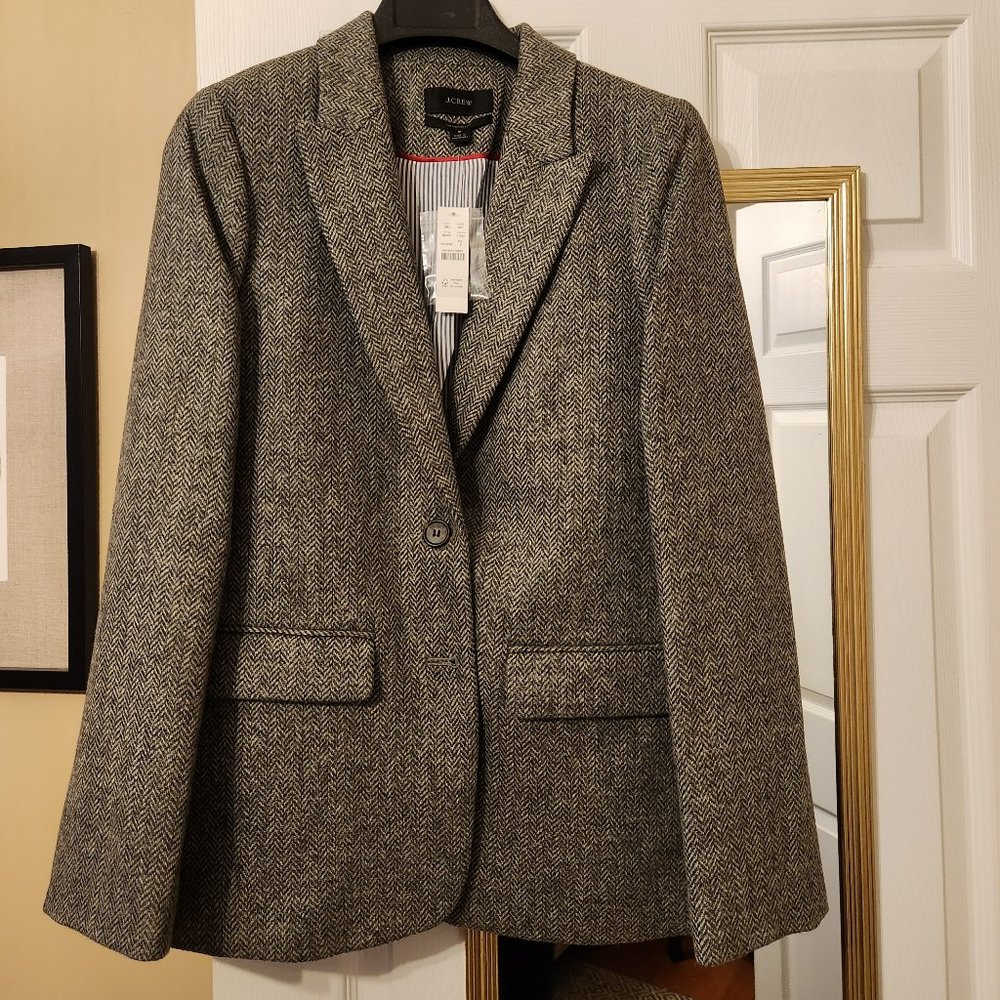 J Crew Sommerset blazer in graphite English wool herringbone